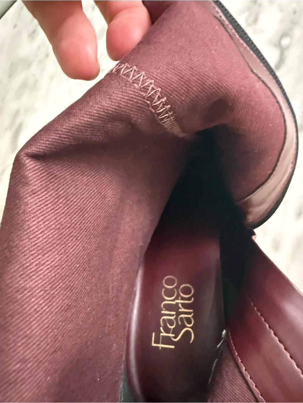Franco Sarto Black Zip Knee-High Heel Boots size 9